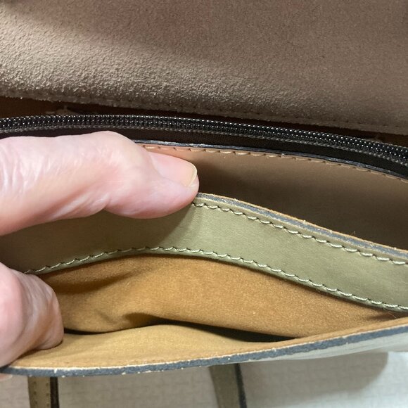 NWT Patricia Nash Small Latice Leather Olive Brown Oil Rubbed Crossbody - Picture 14 of 14